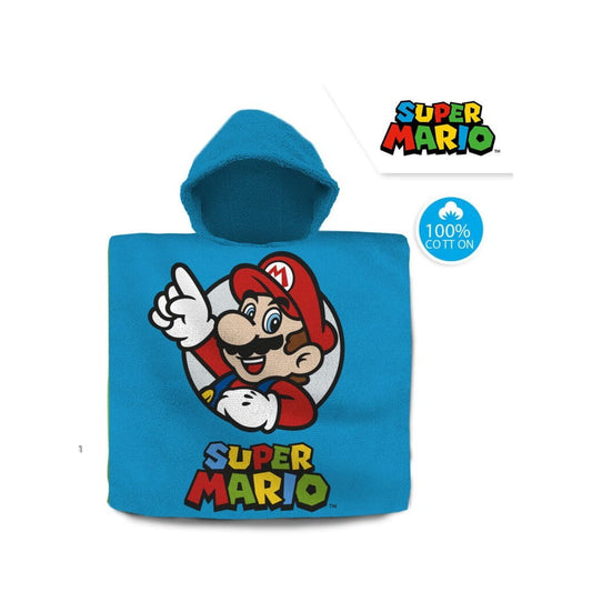 Poncho toalla algodón SUPER MARIO 60x120cm - poncho