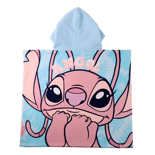 Poncho toalla infantil playa piscina Stitch y Ángel - poncho