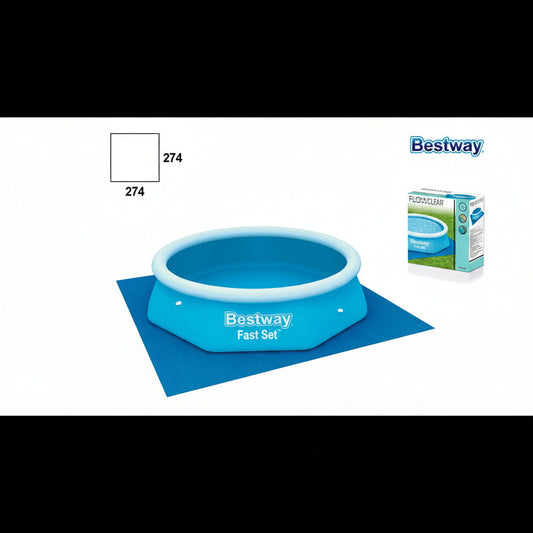 Protector de suelo azul 2,74 x para piscina - protector