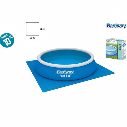 Protector de suelo azul 3,96 x para piscina - protector