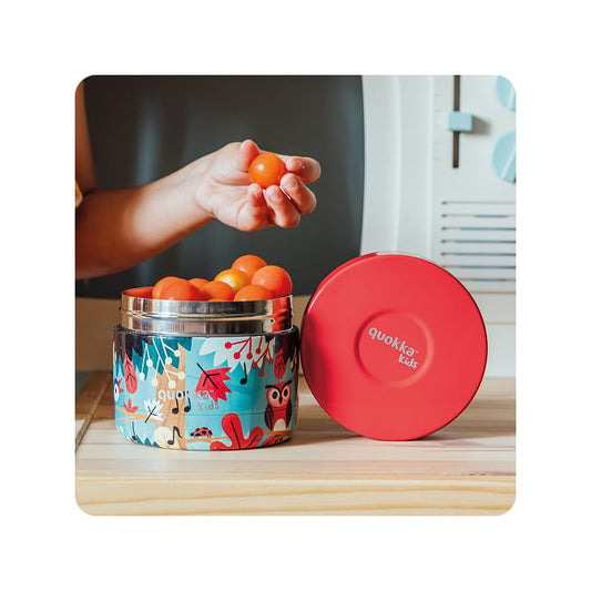 Recipiente de comida QUOKKA KIDS térmico acero inoxidable whim grove birds 360ml