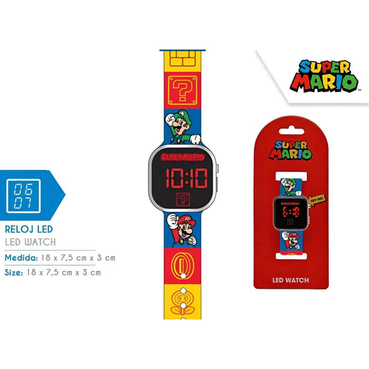 Reloj digital infantil LED Super Mario colorido