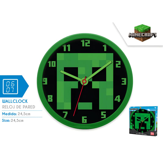 Reloj de pared MINECRAFT 25cm