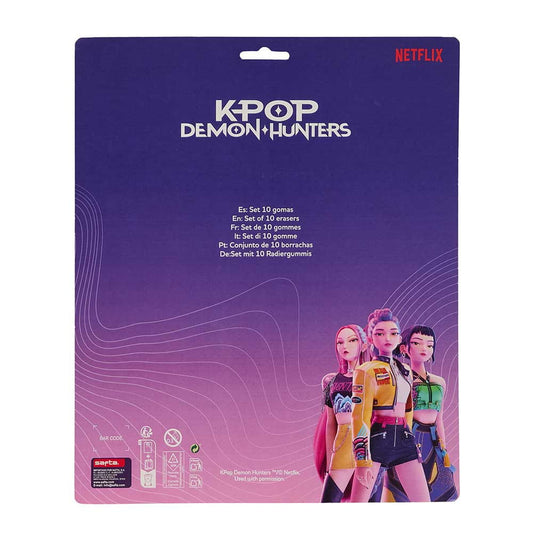 Set 10 gomas de borrar K-POP Demon Hunters - Huntrix