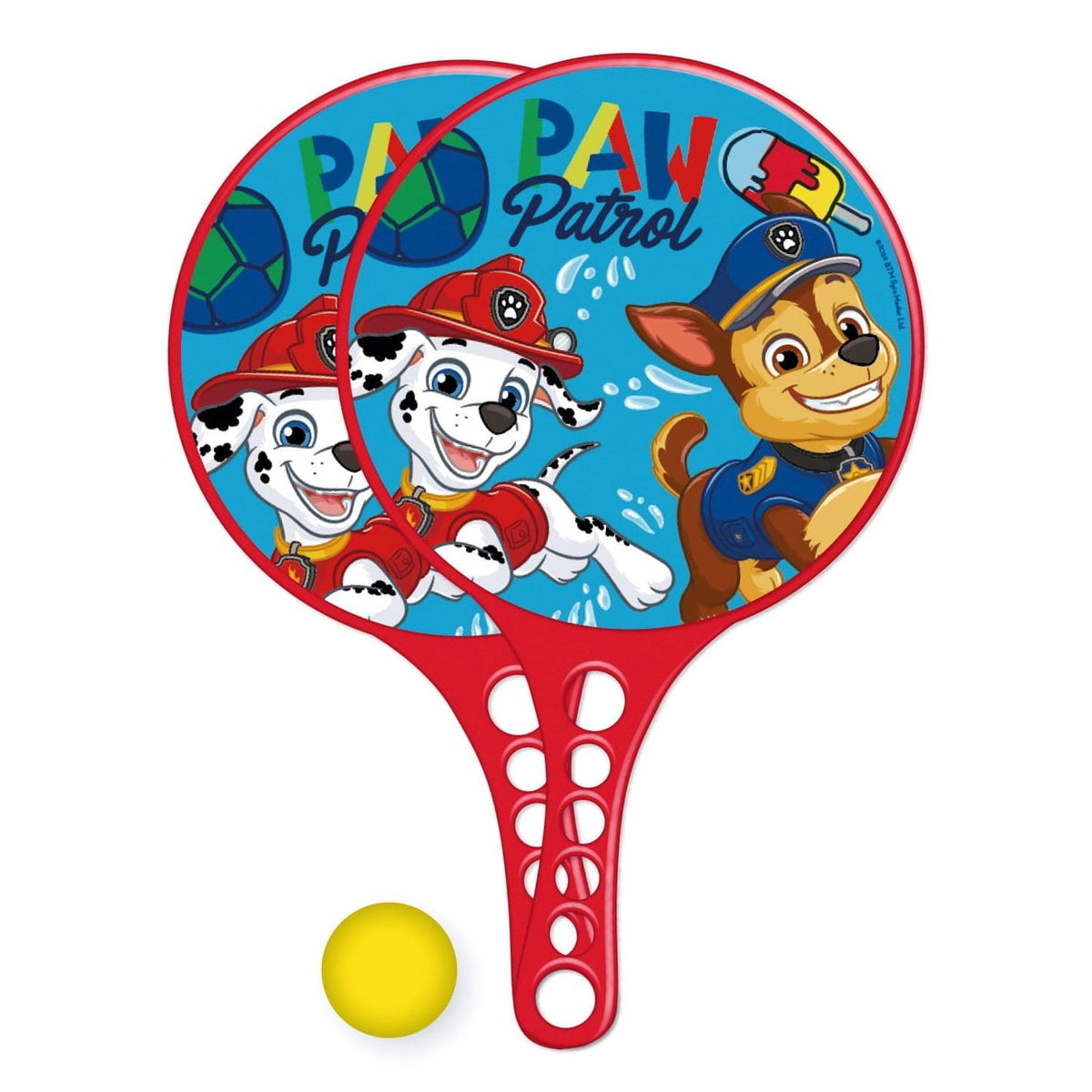Set de 2 palas y pelota Patrulla canina Paw Patrol perfecto para juego exterior - juegos