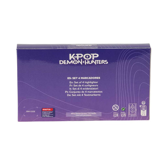 Set 4 rotuladores fluorescentes K-POP Demon Hunters - Huntrix