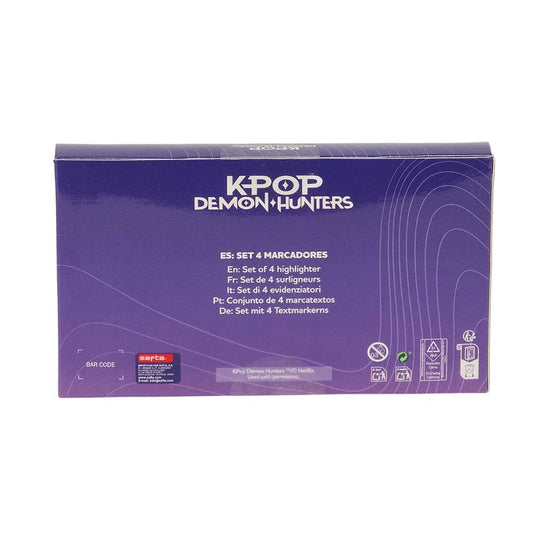 Set 4 rotuladores fluorescentes K-POP Demon Hunters - Huntrix
