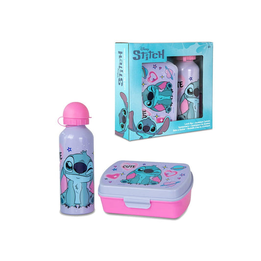 Set de cantimplora aluminio 500ml + Sandwichera Stitch - Botella