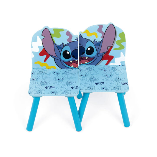 Set mesa y dos sillas infantiles Stitch Disney de madera para niños - conjunto