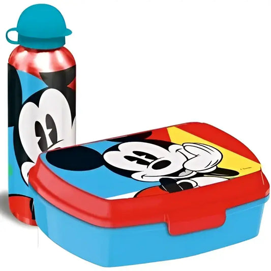 Set de cantimplora aluminio 500ml + Sandwichera Disney Mickey - Lunchera