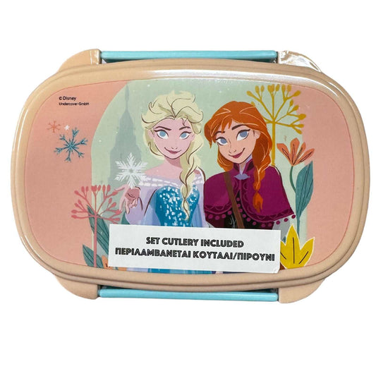 Set túper lonchera sandwichera con cubiertos Frozen