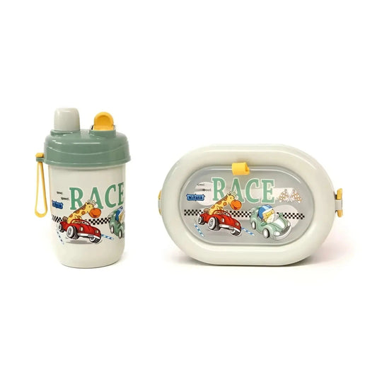 Set túper y vaso infantil para almuerzo merienda Verde - Tuper