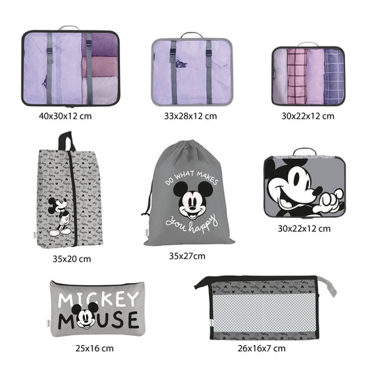 Set de viaje Organizador equipaje 8 piezas Mickey Mouse Disney