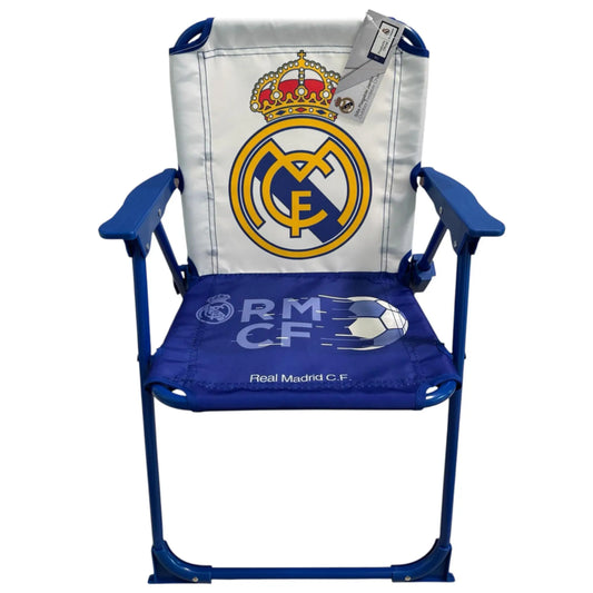 Silla Real Madrid plegable infantil para interior exterior playa piscina 38X32X53CM