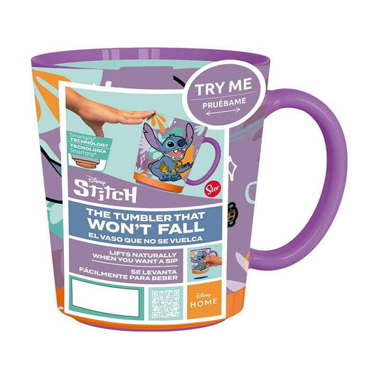 Taza antivuelco infantil Stitch Disney 410ml con Smart Grip