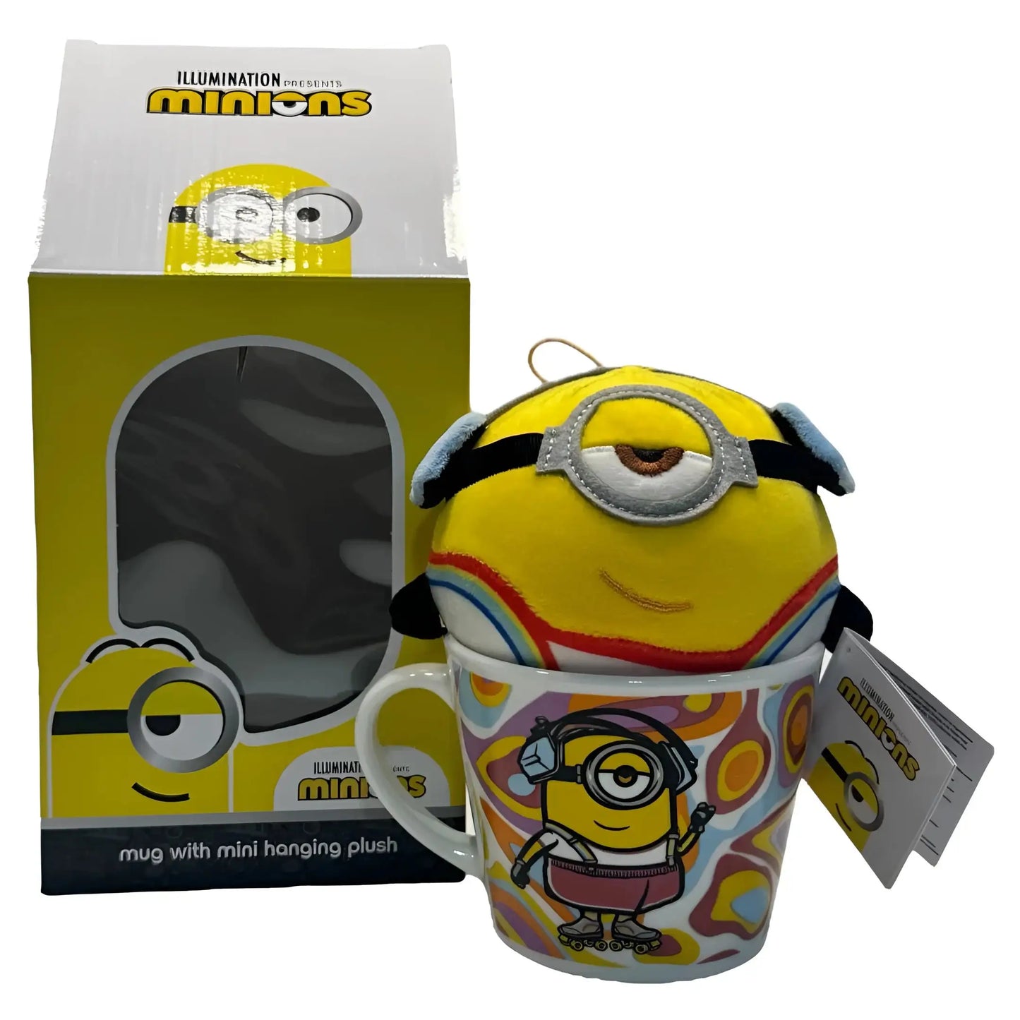 Taza cerámica 350ml con peluche de Minions Stuart colores - taza