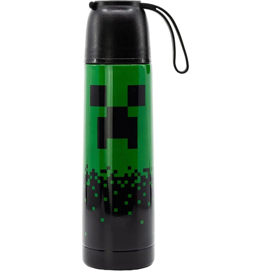 Termo de acero térmico Minecraft 495ml con vaso - Botella