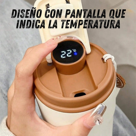 Termo inteligente con pantalla digital de temperatura hermético y a prueba fugas botella térmica portátil para viaje