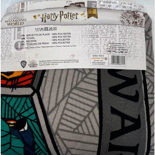 Toalla Playa Piscina Harry Potter Hogwarts 70x140cm infantil de microfibra para niños