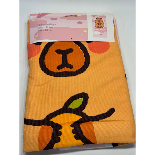 Toalla Playa Piscina Infantil Capy Bara 70x140cm de microfibra para niños y adultos