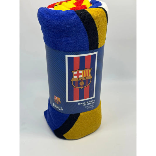 Toalla Playa Piscina Infantil FC Barcelona 100x180cm de microfibra para niños y adultos