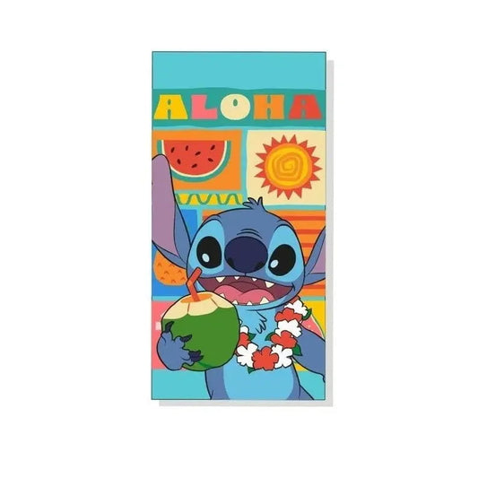 Toalla Playa Piscina infantil STITCH TROPICAL coco 70x140cm