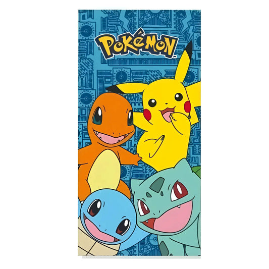 Toalla Playa Piscina Pokémon Iniciales 70x140cm infantil de microfibra para niños
