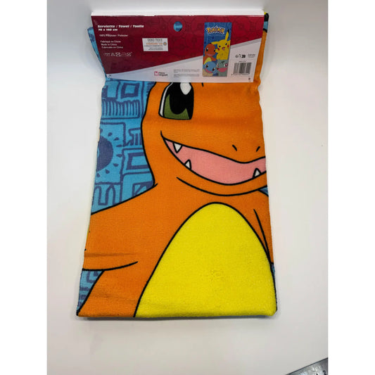 Toalla Playa Piscina Pokémon Iniciales 70x140cm infantil de microfibra para niños