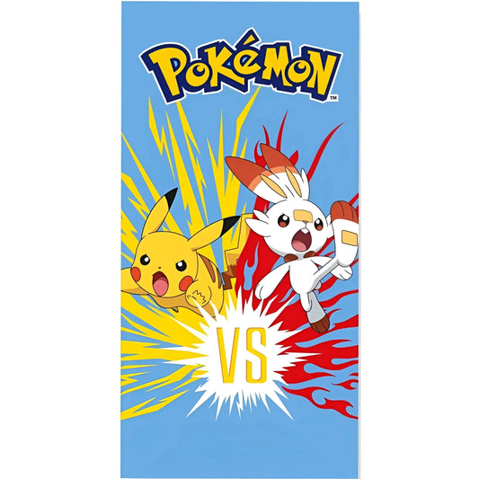 Toalla Playa Piscina Pokémon Pikachu vs Scorbunny 70x140cm infantil de microfibra para niños