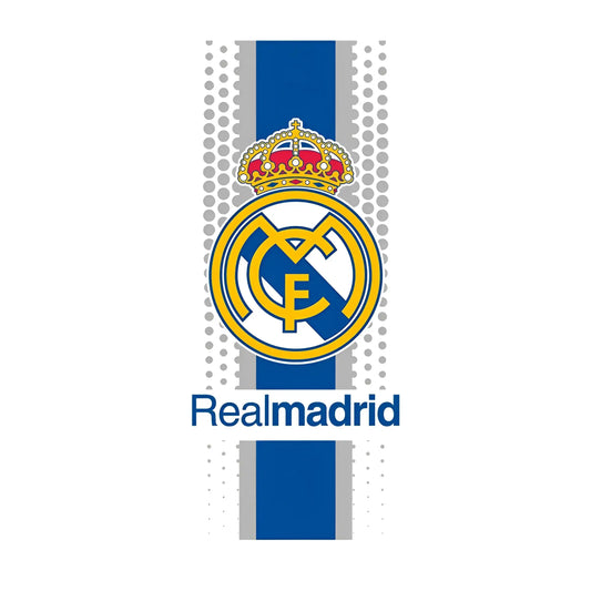 Toalla Playa Piscina Real Madrid Franja Oficial 70x140cm infantil de microfibra para niños