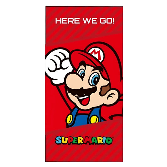 Toalla Playa Piscina Super Mario 70x140cm infantil de microfibra para niños