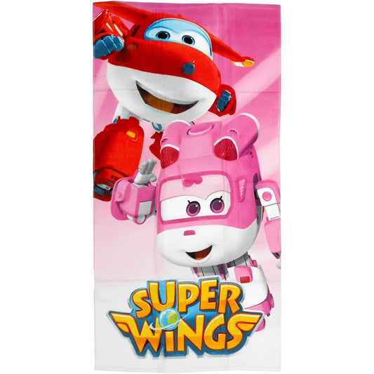 Toalla Playa Piscina Super Wings 70x140cm infantil de microfibra para niños