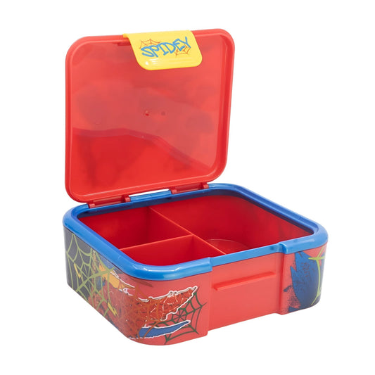 Tupper sandwichera infantil Spiderman con tres compartimentos - Sandwichera