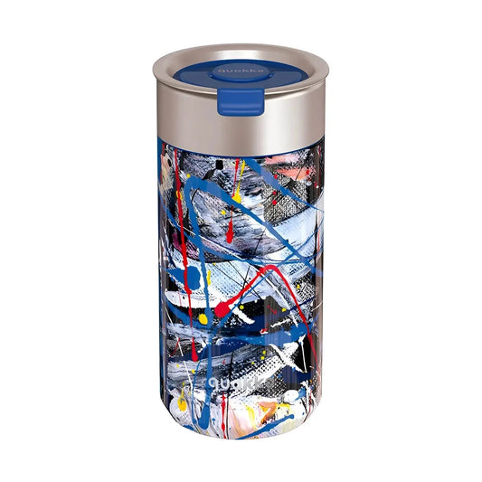 Vaso Térmico Acero Inoxidable Quokka 400ml Abstract Taza Reutilizable Café Te Frío y Caliente bebidas - Botella