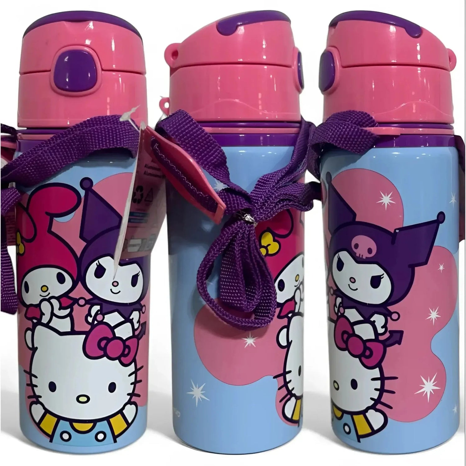 Hello Kitty y Kuromi personajes animados juntos