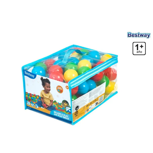100 pelotas BESTWAY para piscina o parque de bolas 5,85cm Pelotas