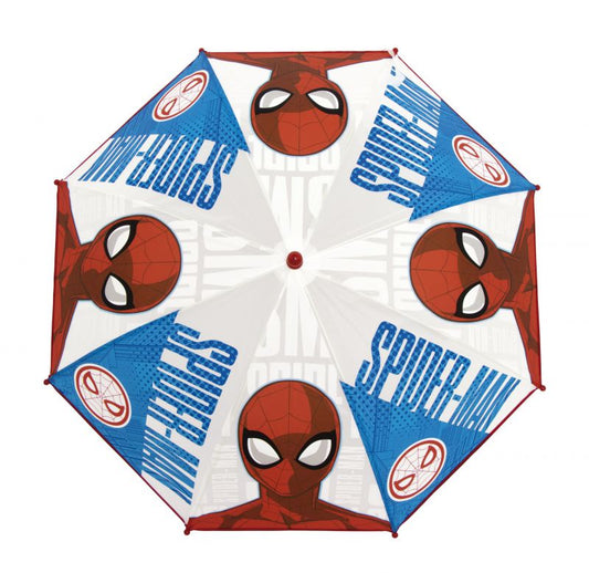 Paraguas infantil manual Spiderman campana 67cm diámetro mango rojo