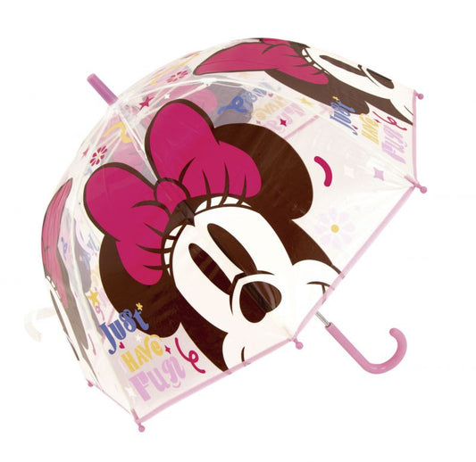 Paraguas infantil manual Minnie Mouse campana 67cm diámetro mango rosa