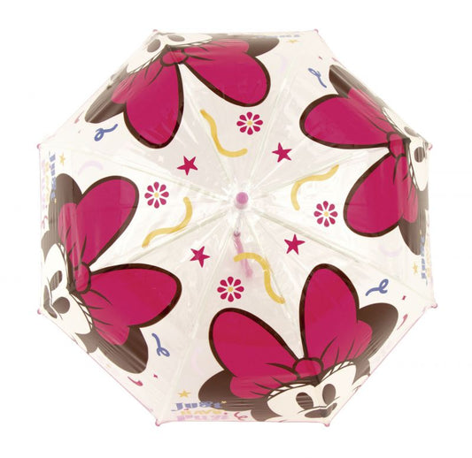 Paraguas infantil manual Minnie Mouse campana 67cm diámetro mango rosa