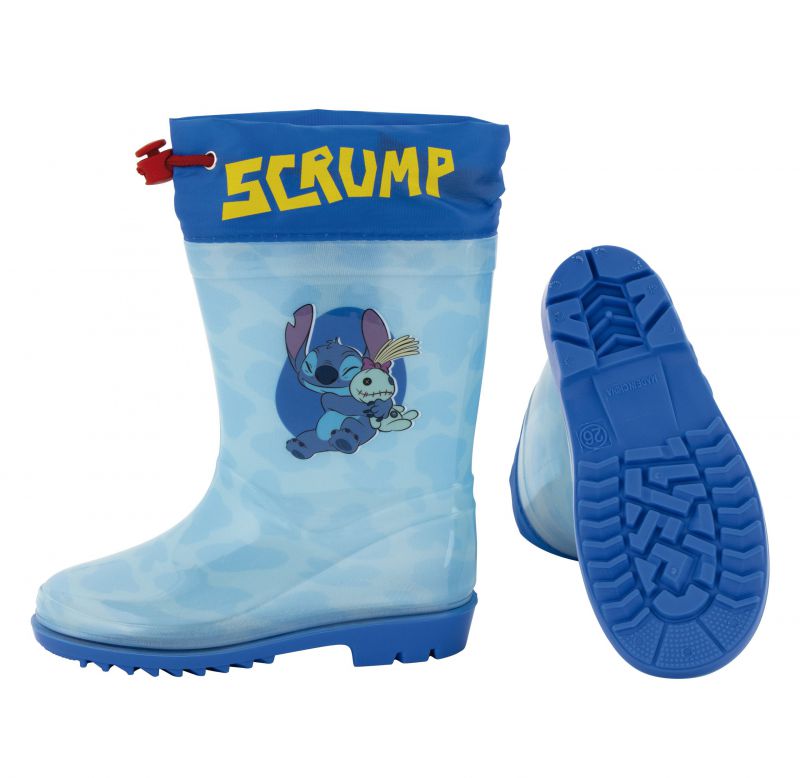 Botas de agua Stitch azul con cierre textil talla 30