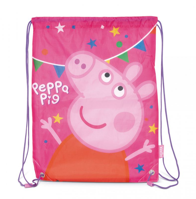 Bolsa gym saco de cuerdas Peppa Pig de 33x44cm