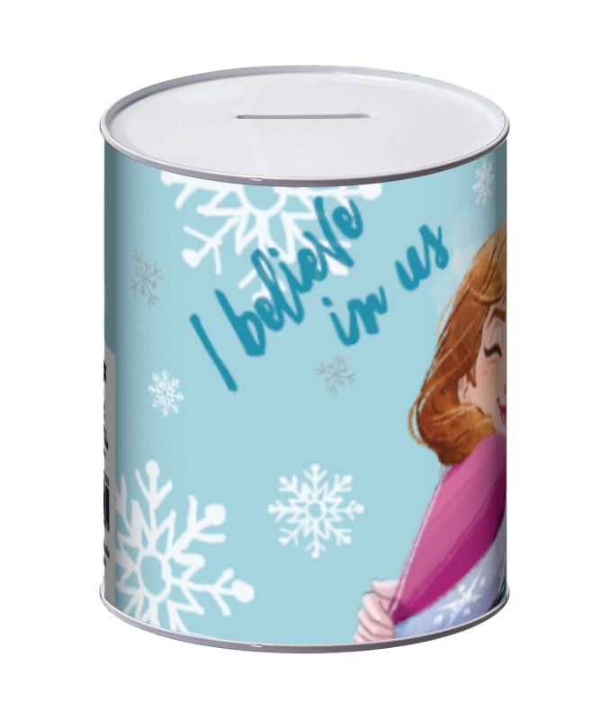 Hucha de metal Frozen Anna y Elsa 10x10x12cm