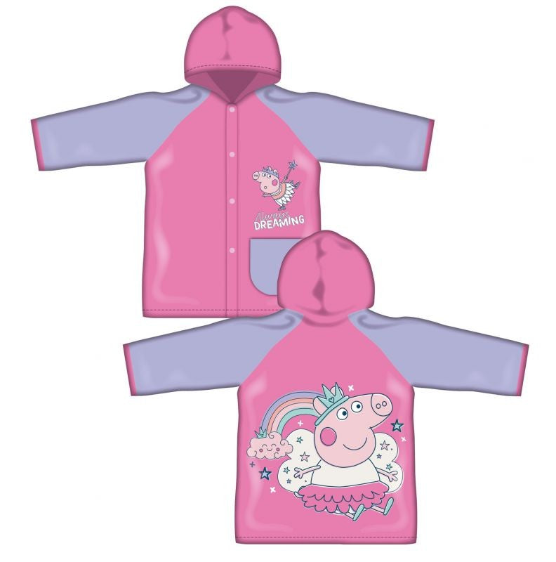 Poncho chubasquero impermeable de Peppa Pig con capucha talla 2
