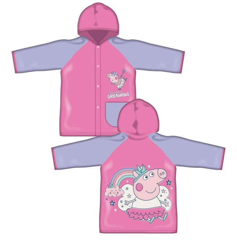 Poncho chubasquero impermeable de Peppa Pig con capucha talla 2