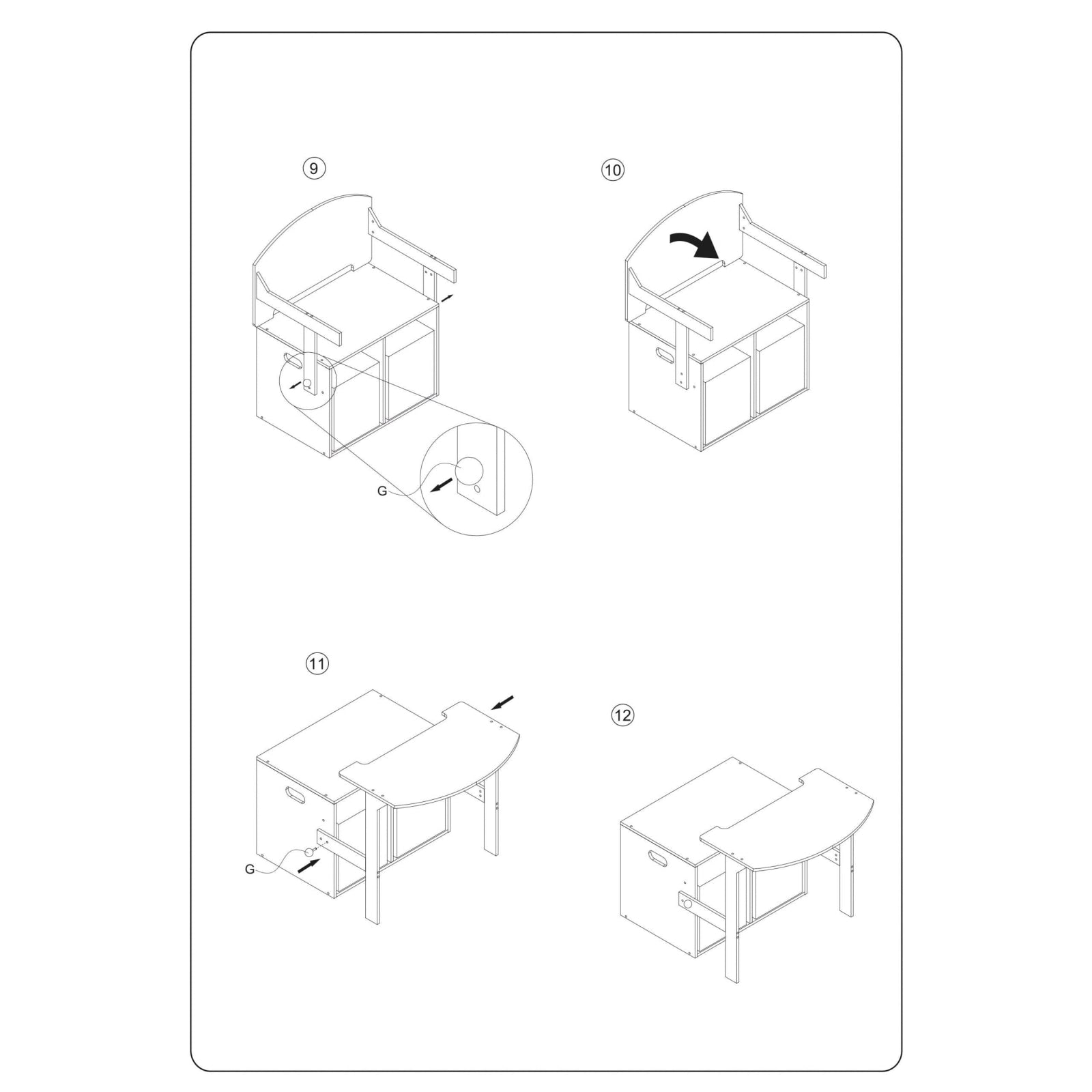 3 en 1 Banco para juguetes de madera convertible escritorio con dos cestas almacenamiento Peppa Pig - Pupitre
