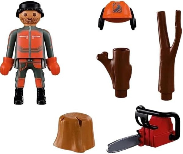 Figura trabajador forestal con motosierra Playmobil Special Plus 72150