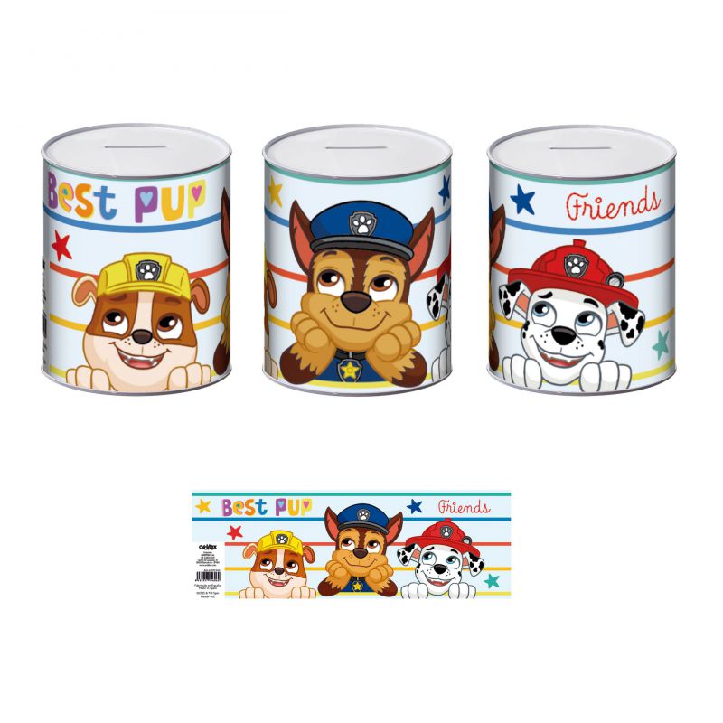 Hucha de metal Patrulla canina 10x10x12cm