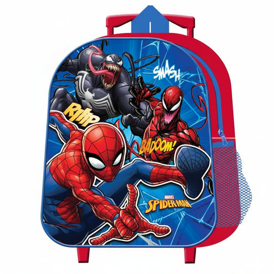 Mochila infantil Spiderman Marvel con trolley 26x31x10cm