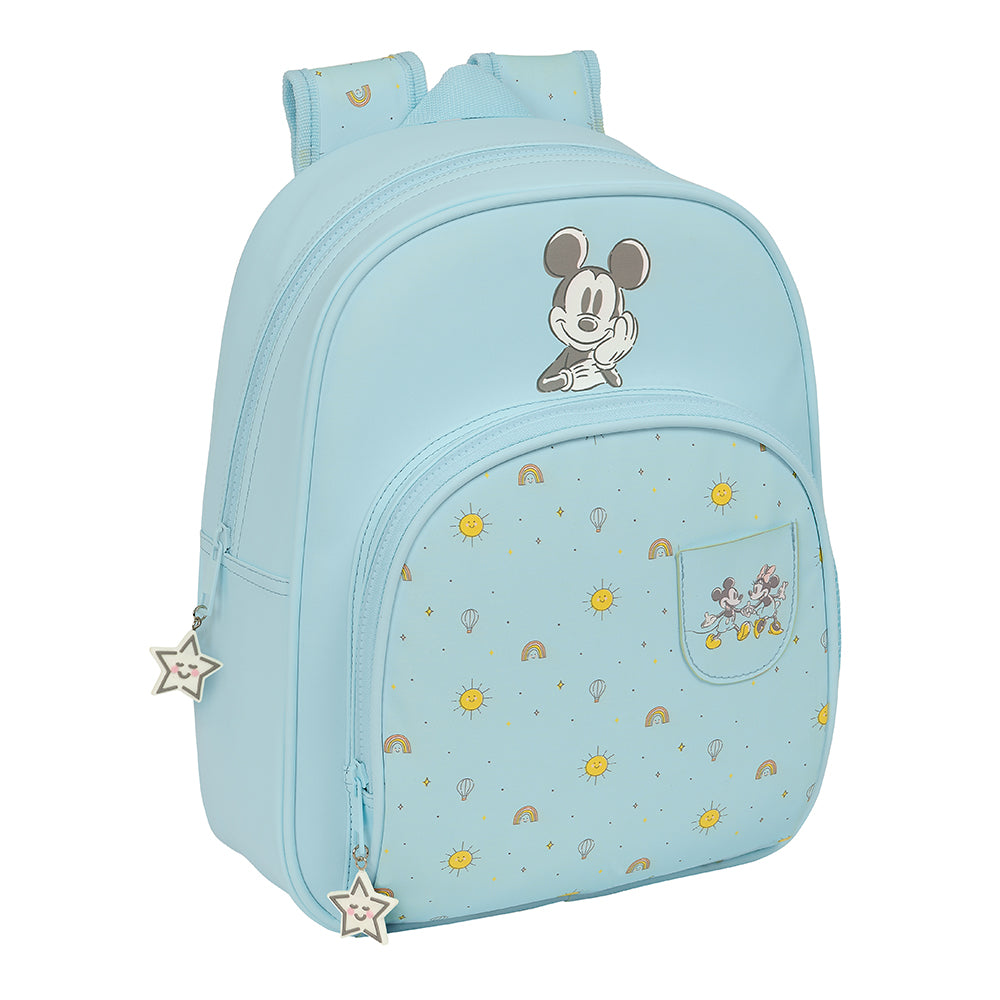 Mochila infantil Mickey Mouse "Baby" adaptable a carro 28x10x34cm