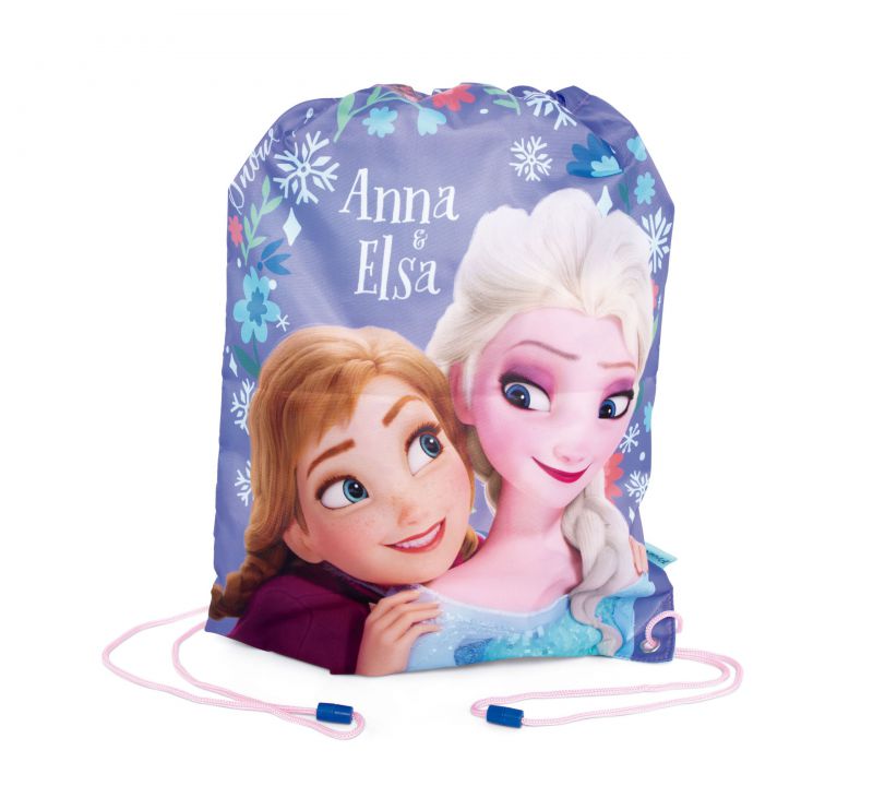 Bolsa gym saco de cuerdas Frozen Anna y Elsa Disney de 33x44cm